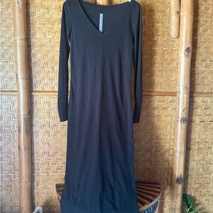 Raquel Allegra Black V-Neck Maxi Dress XS